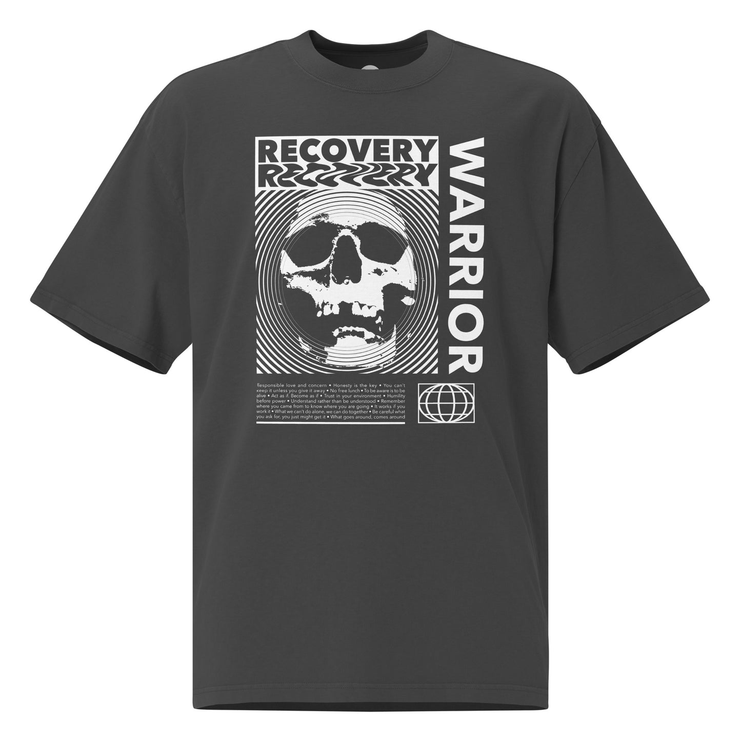 Recovery Warrior Recovery Junkie Oversized faded t-shirt