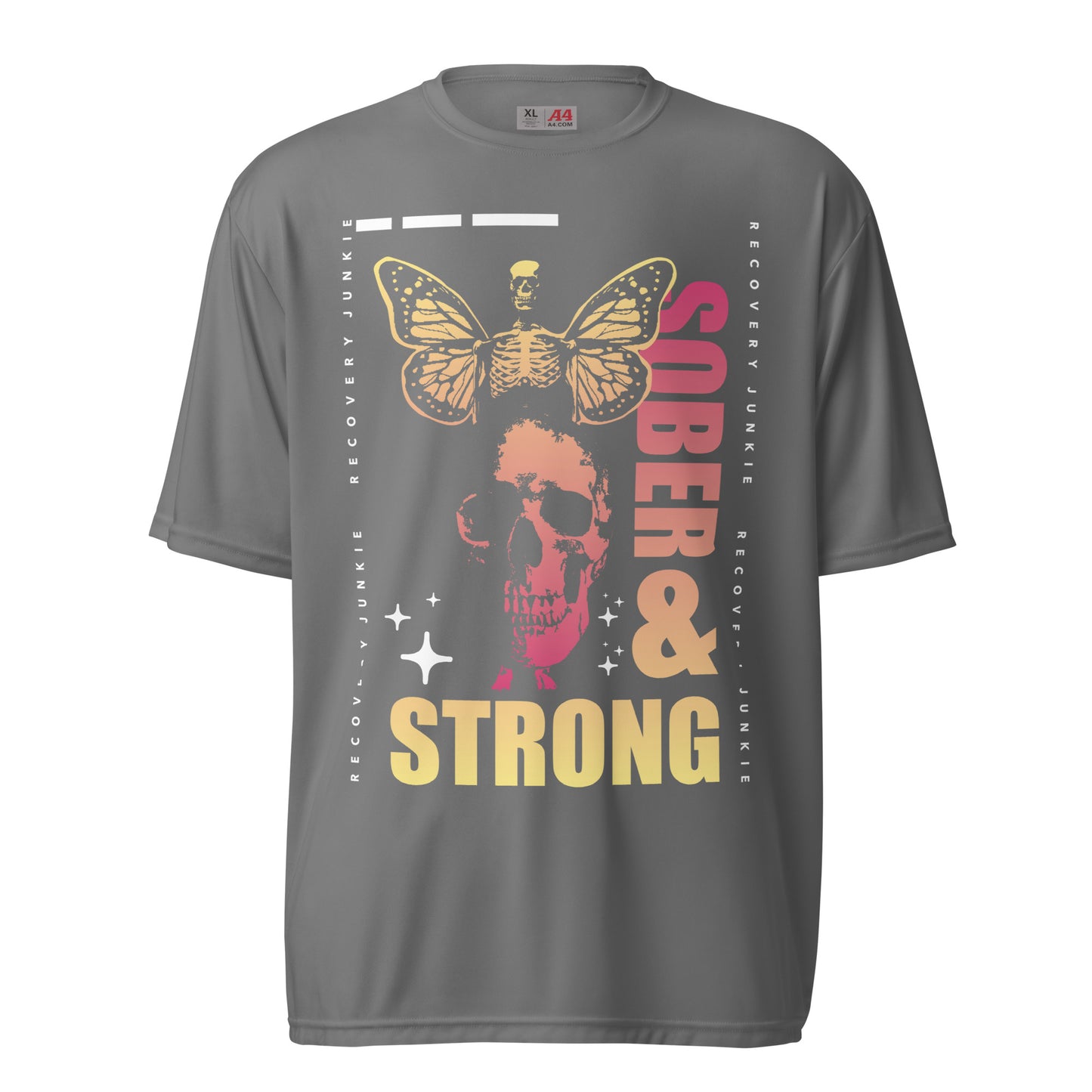 Sober and Strong Recovery Junkie Unisex performance crew neck t-shirt