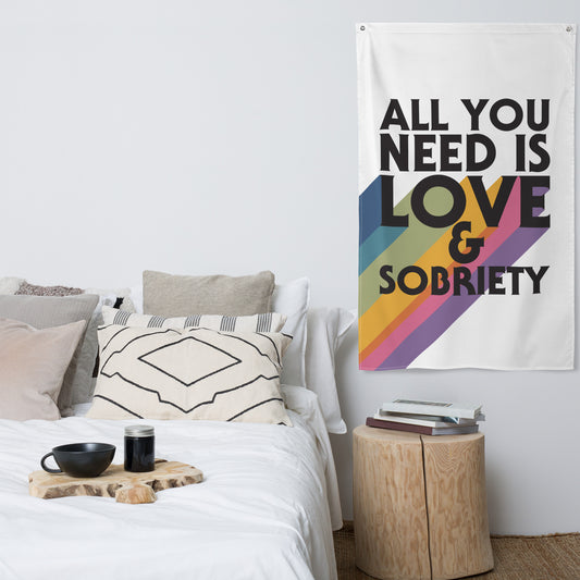 I Love Recovery - All You Need Is Love - Flag