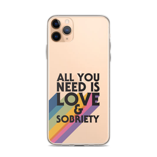 I Love Recovery - All You Need Is Love - Clear Case for iPhone®