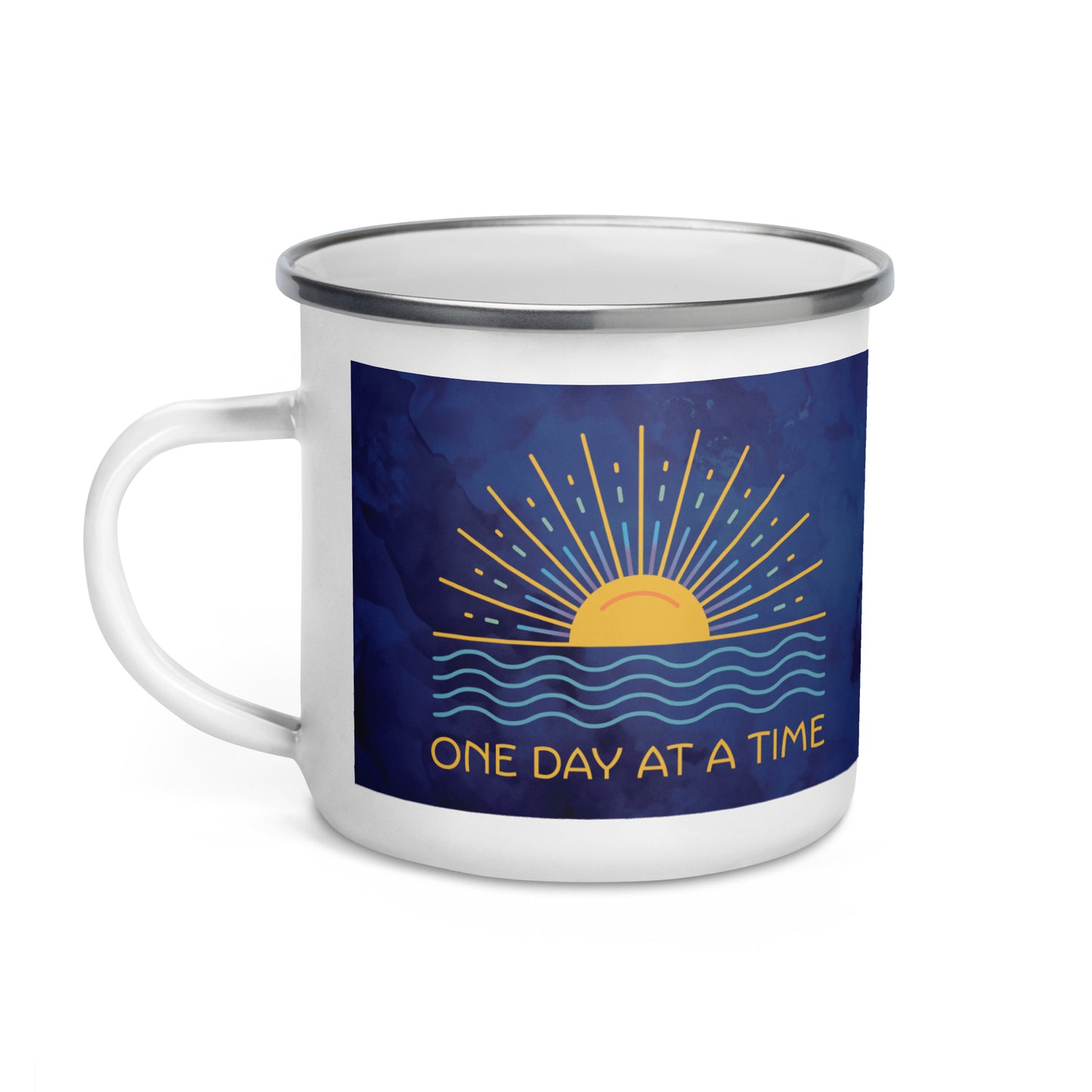 One Day at a Time Maxim Sunrise Enamel Mug