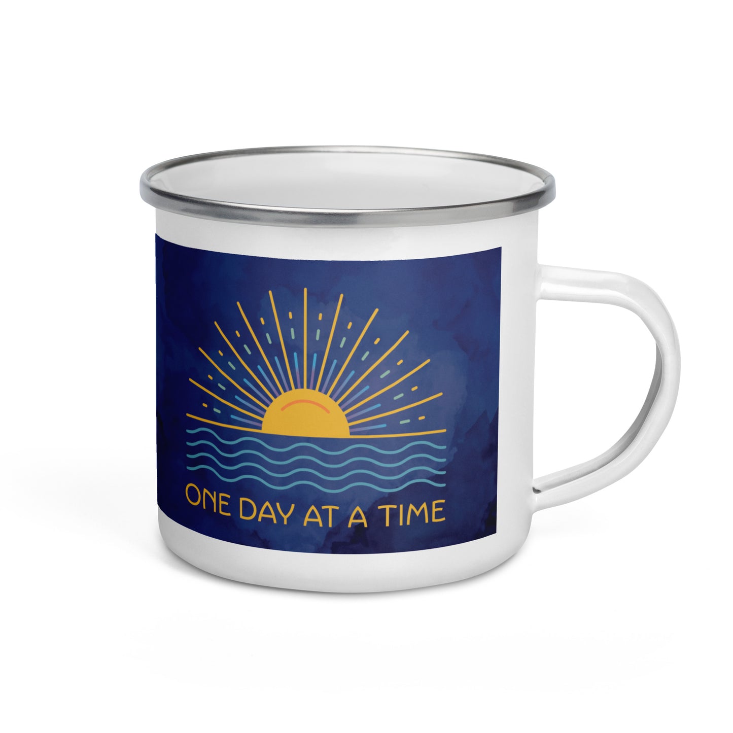 One Day at a Time Maxim Sunrise Enamel Mug