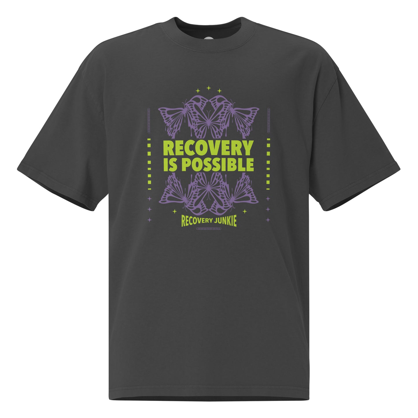 Recovery Is Possible Recovery Junkie Oversized faded t-shirt