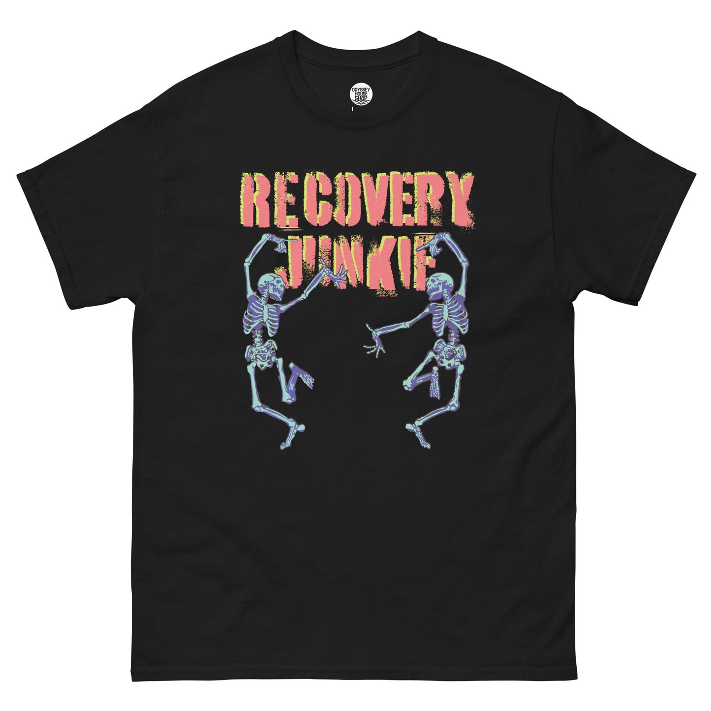 Dancing Recovery Junkie Skeletons - Men's classic tee