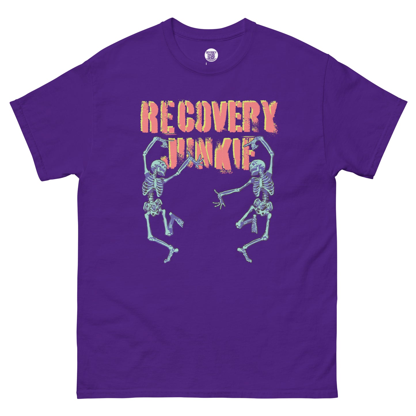 Dancing Recovery Junkie Skeletons - Men's classic tee