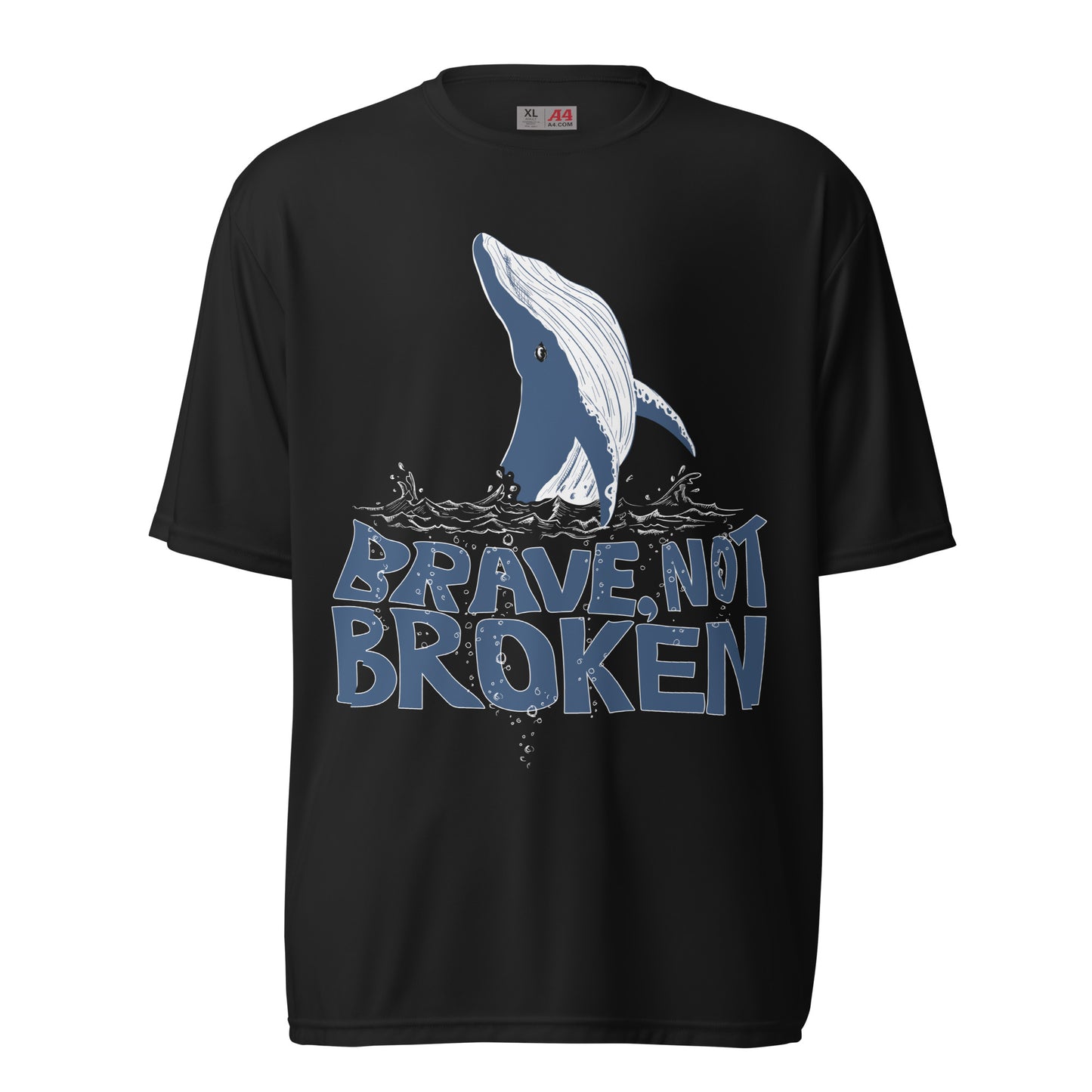 Recovery Junkie Whale Unisex performance crew neck t-shirt