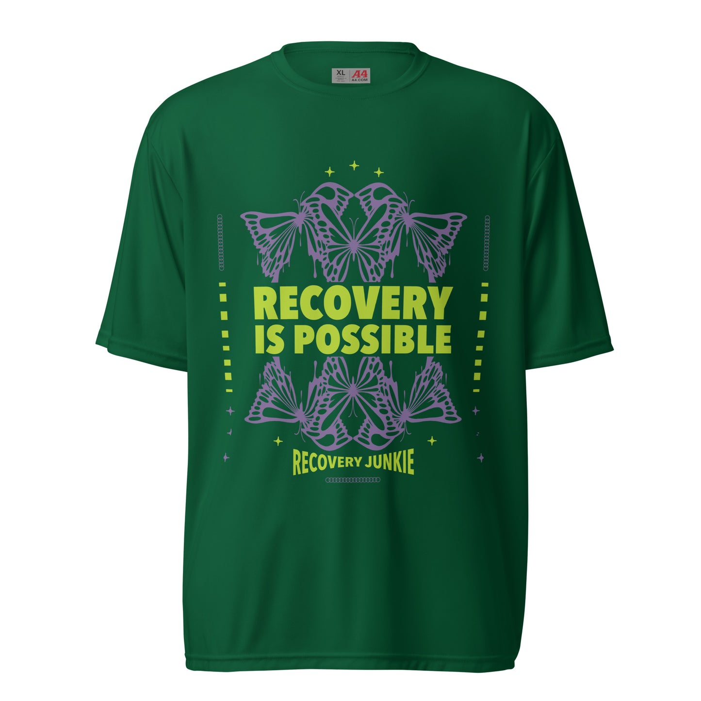 Recovery Is Possible Recovery Junkie Unisex performance crew neck t-shirt