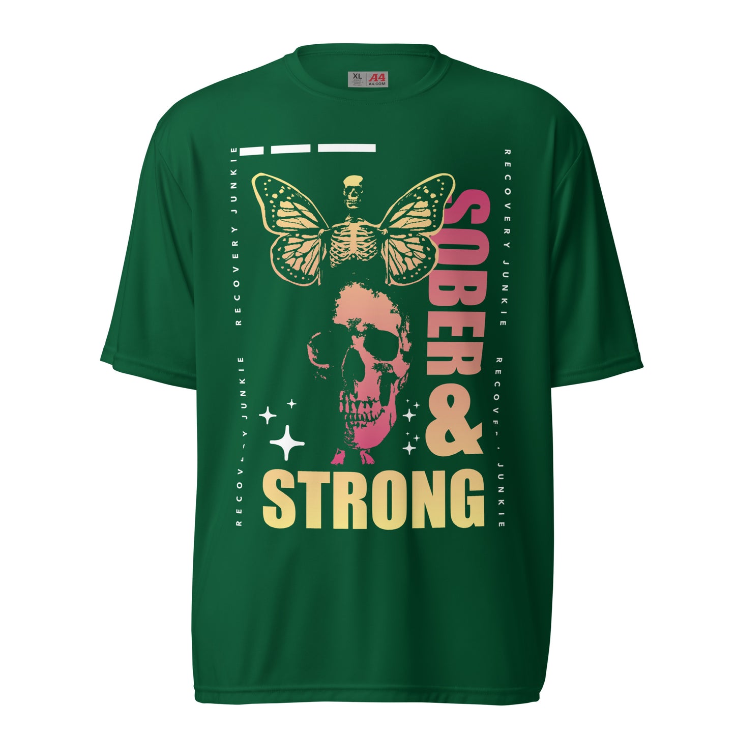 Sober and Strong Recovery Junkie Unisex performance crew neck t-shirt