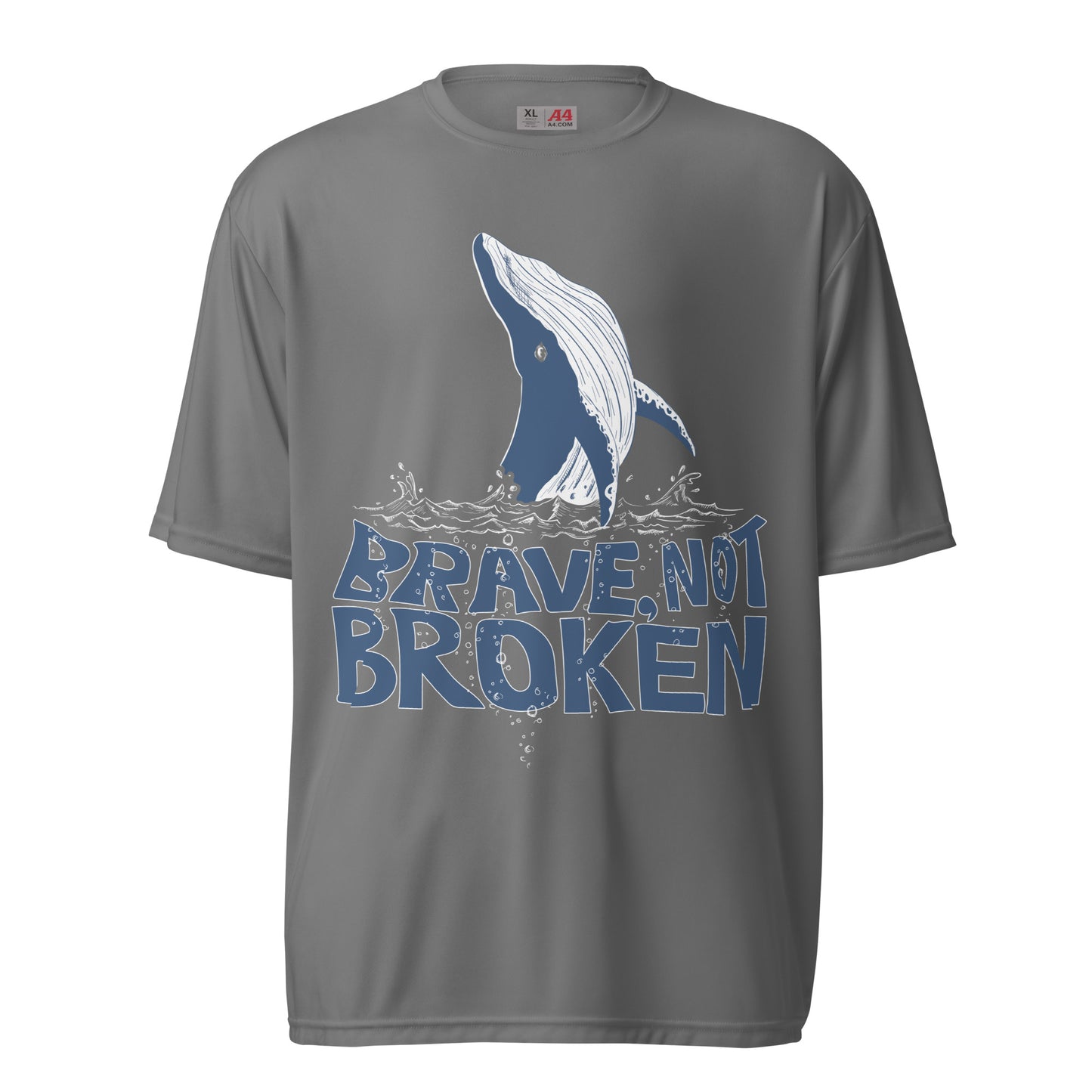 Recovery Junkie Whale Unisex performance crew neck t-shirt