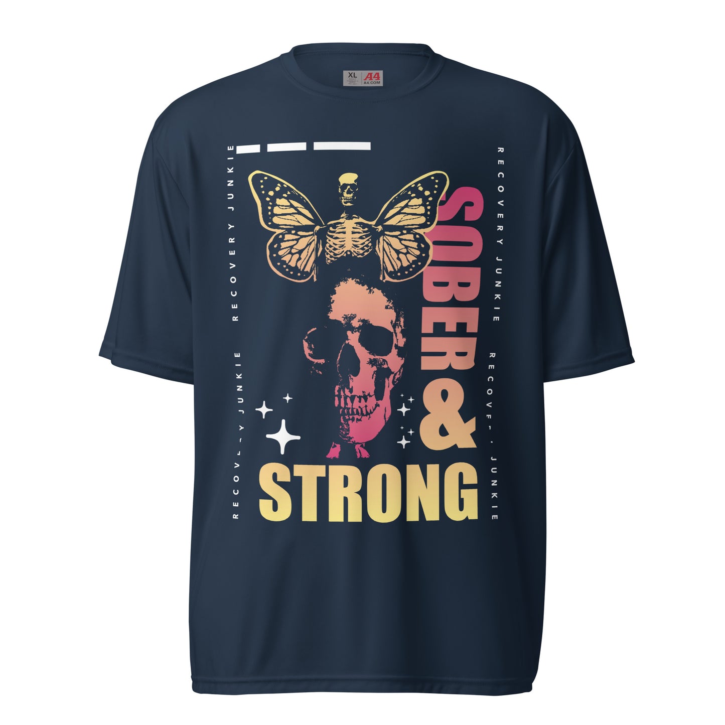 Sober and Strong Recovery Junkie Unisex performance crew neck t-shirt