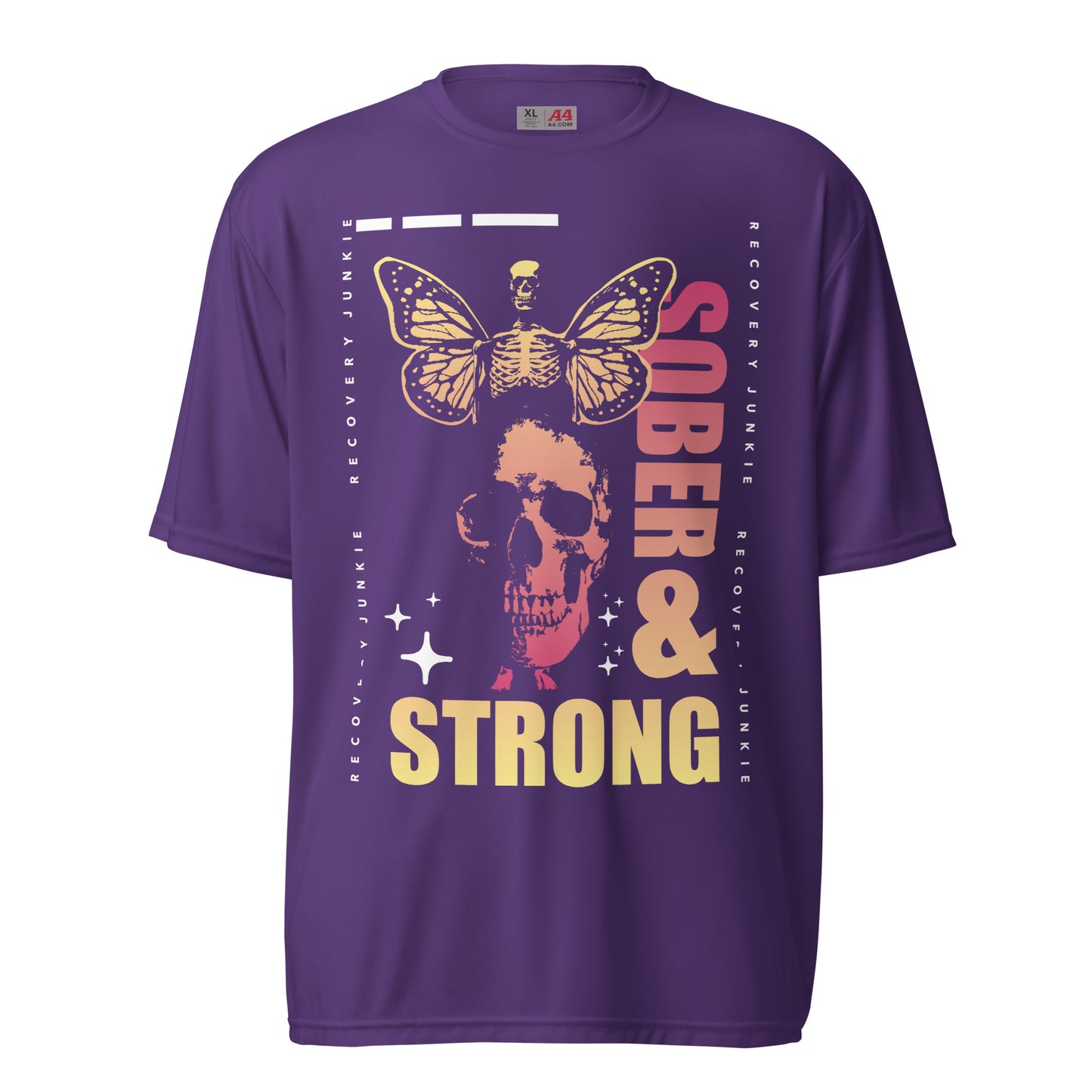 Sober and Strong Recovery Junkie Unisex performance crew neck t-shirt