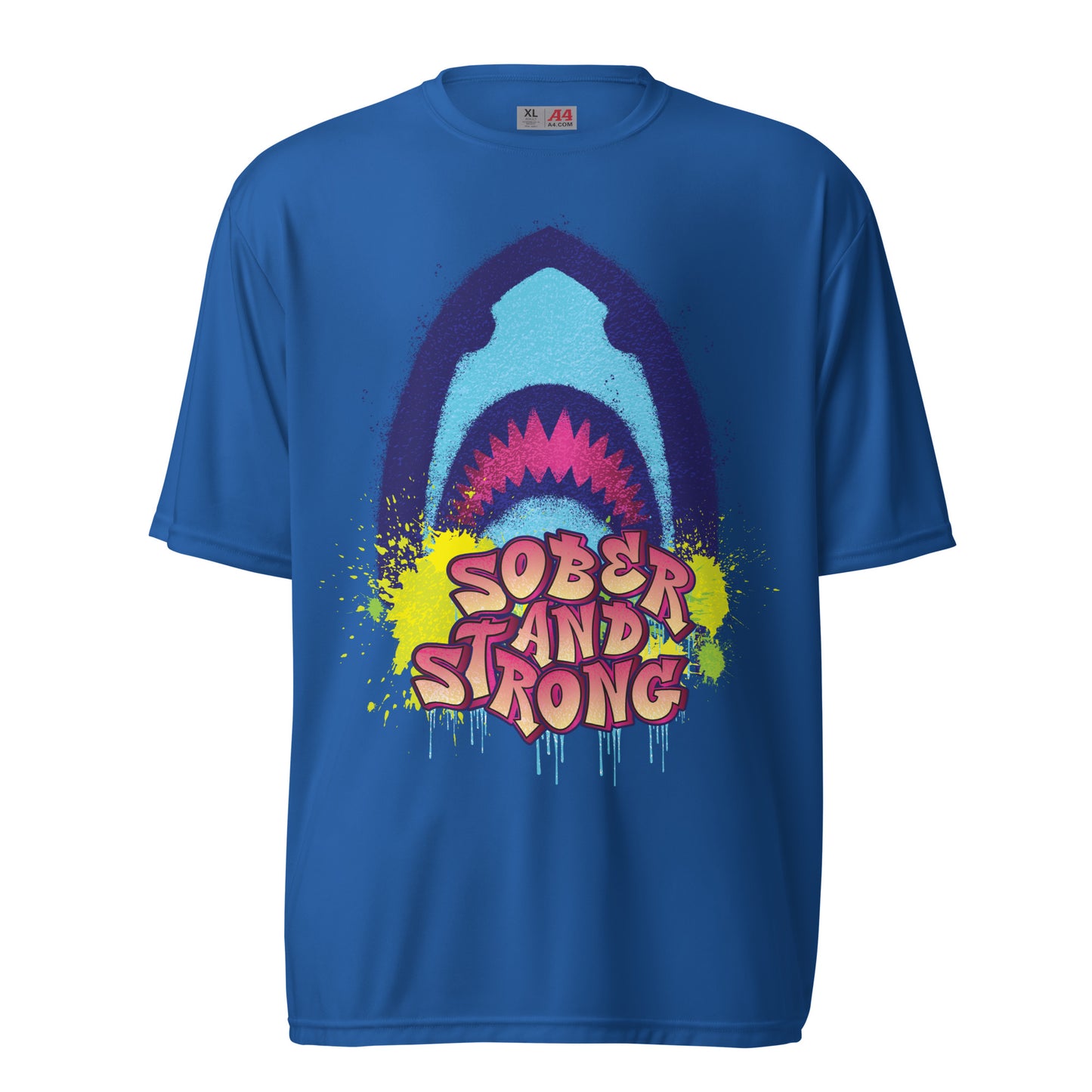 Recovery Junkie Shark Unisex performance crew neck t-shirt