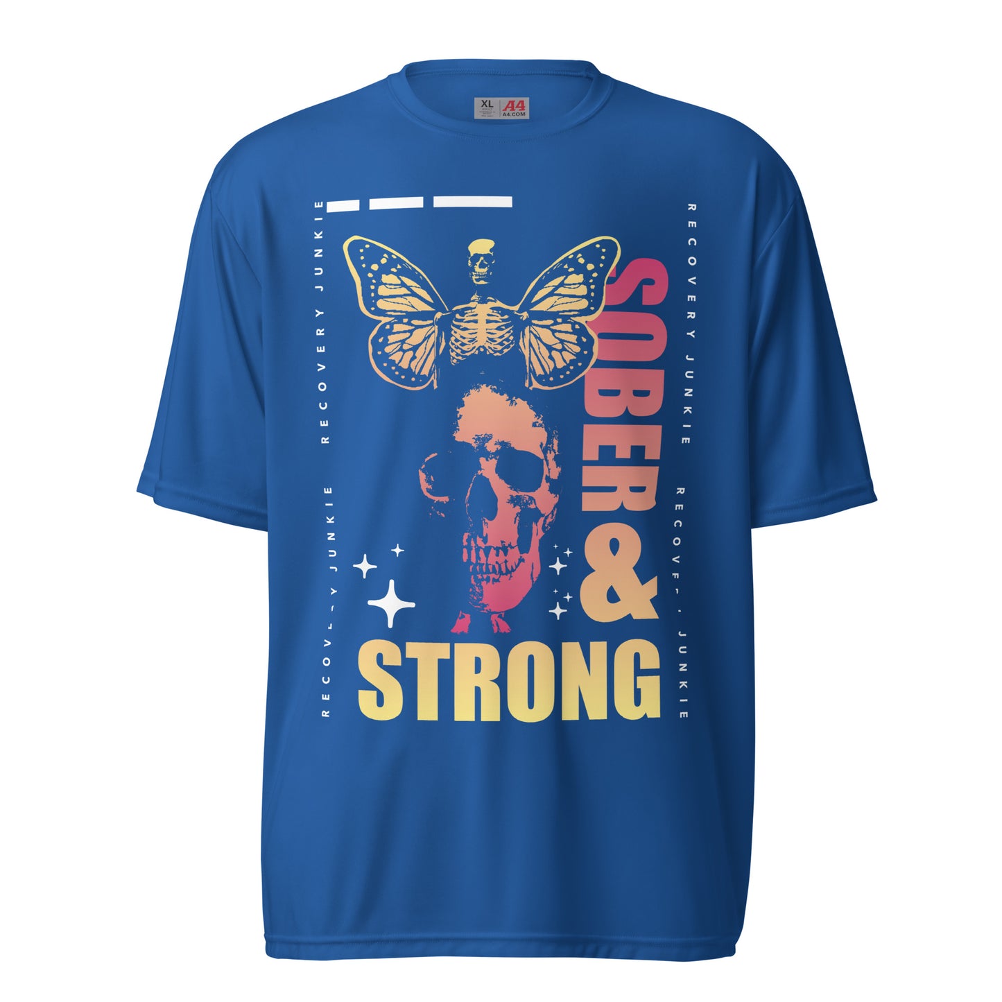 Sober and Strong Recovery Junkie Unisex performance crew neck t-shirt