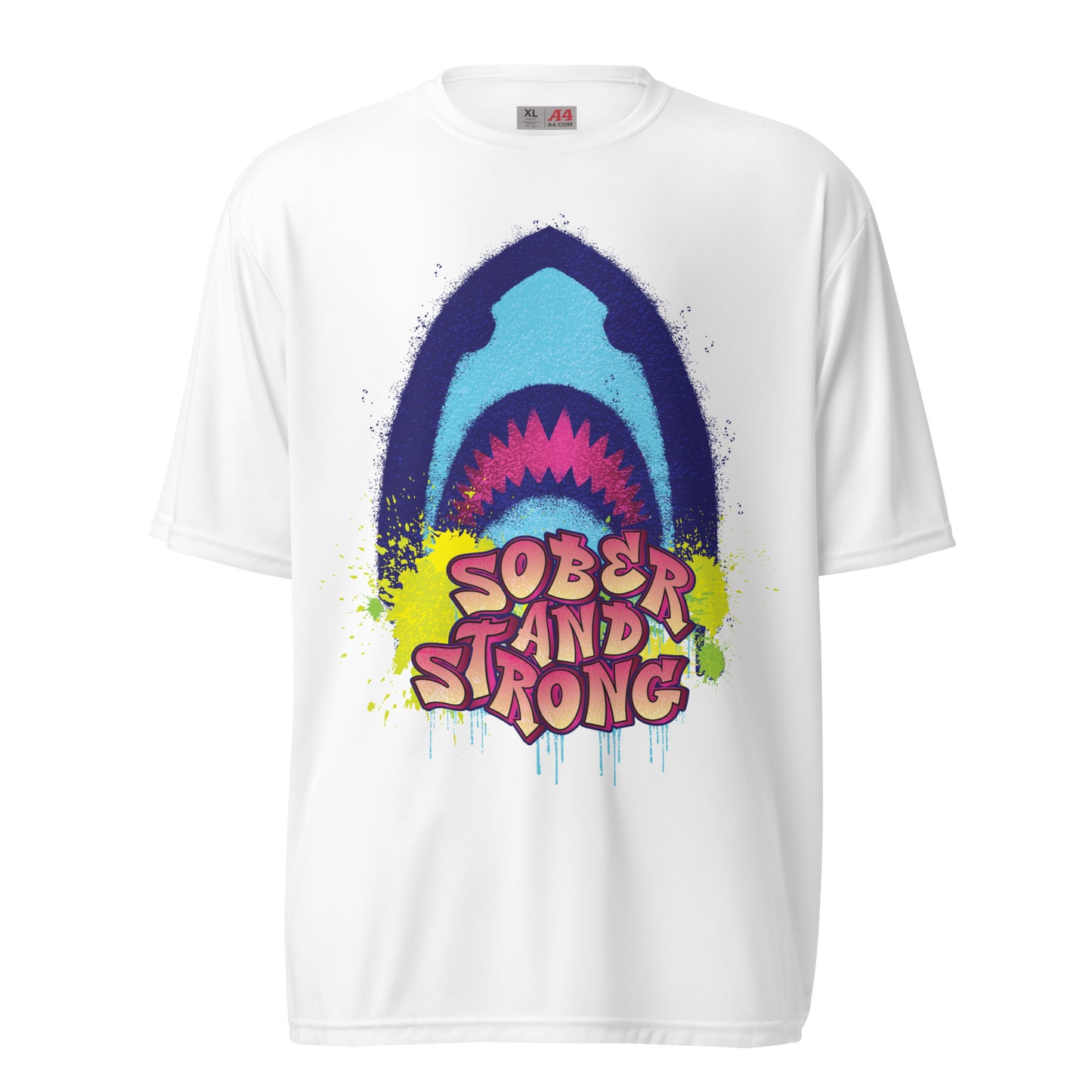 Recovery Junkie Shark Unisex performance crew neck t-shirt