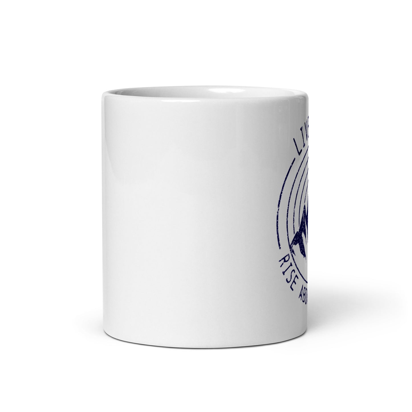 Live Free and Rise Above Addiction White glossy mug - The Recovery Collection