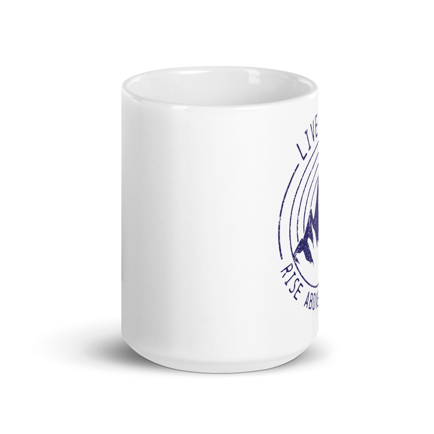 Live Free and Rise Above Addiction White glossy mug - The Recovery Collection