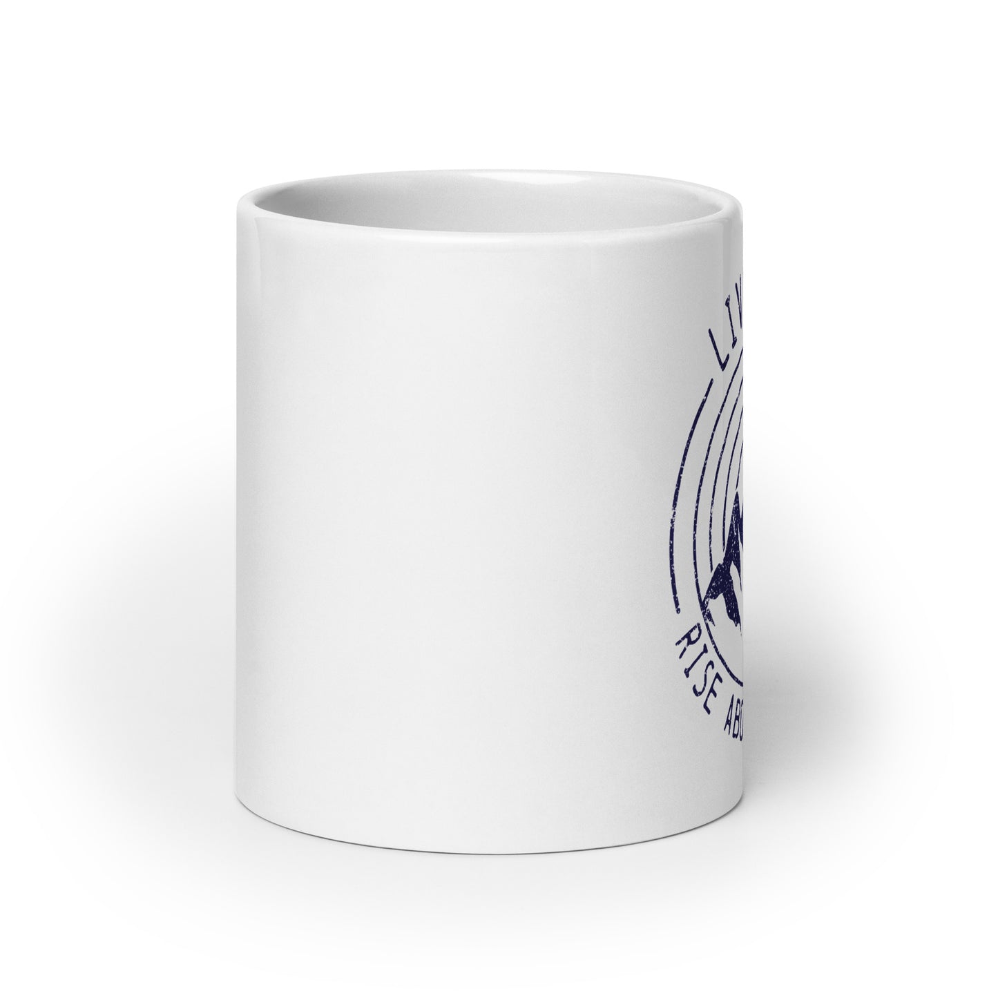 Live Free and Rise Above Addiction White glossy mug - The Recovery Collection